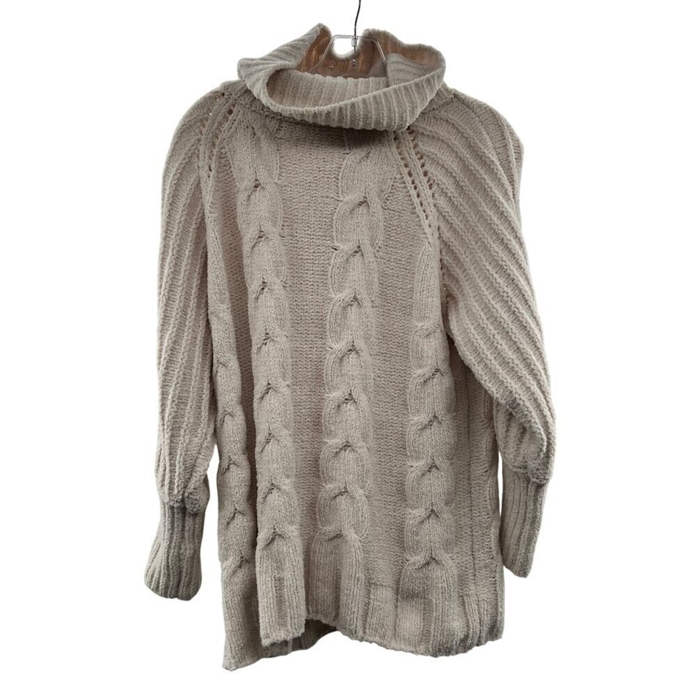 Moon & Madison Women's Cowl Neck Pullover Knit Sweater Cream Size XS